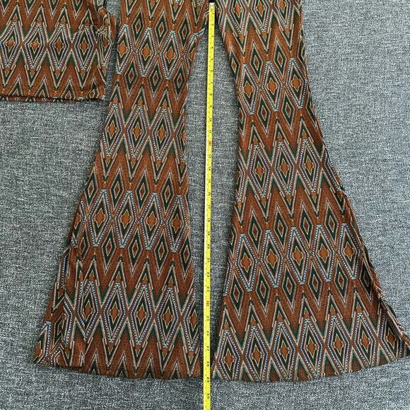 Lovely Day Retro Diamond Flare Pants in Brown and Black - Picture 4 of 5